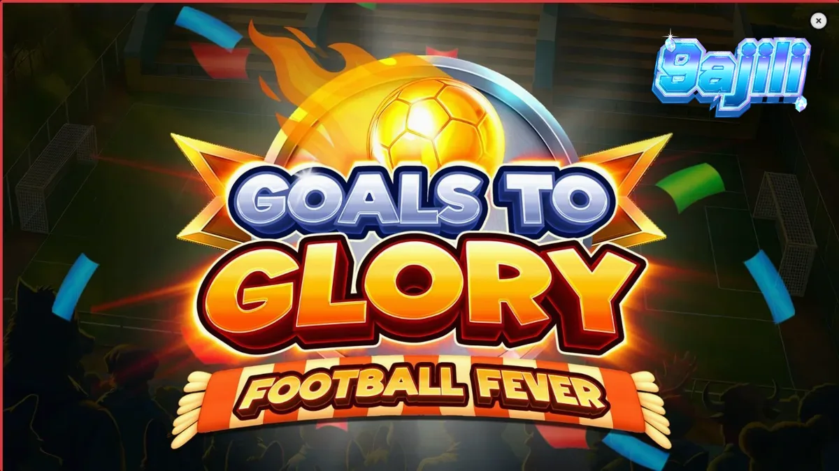 Makulay na interface ng Goals to Glory Football Fever slot na may mga hayop na manlalaro.
